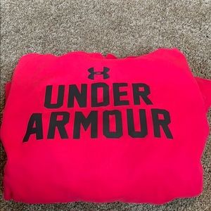 Hot pink and gray under armour hoodie